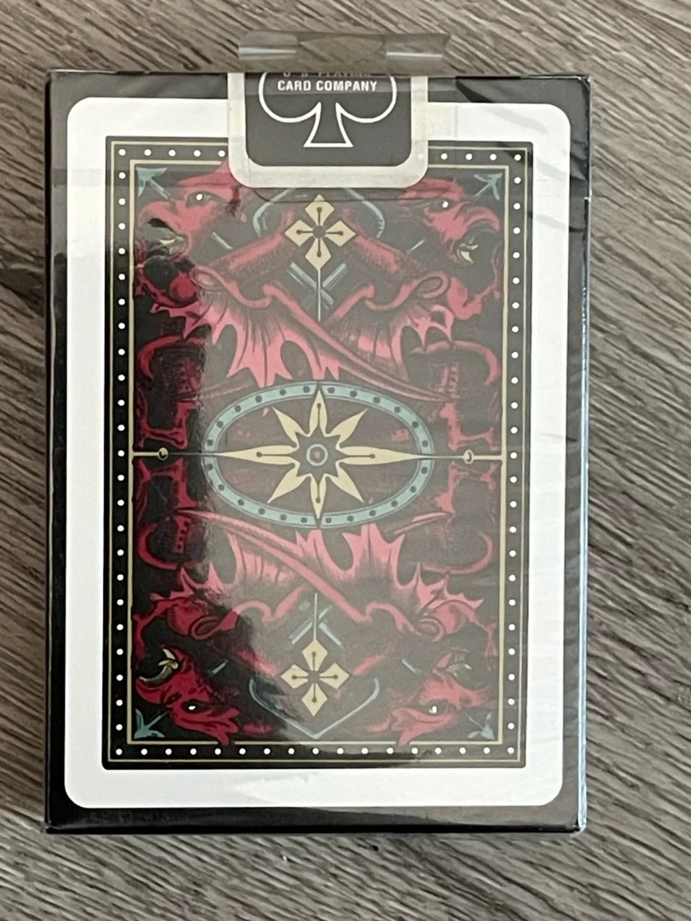 Bicycle Dragon Back Playing Cards- Burgundy Red sealed New Fell Deck Game